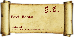 Edvi Beáta névjegykártya
