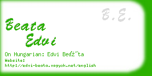 beata edvi business card